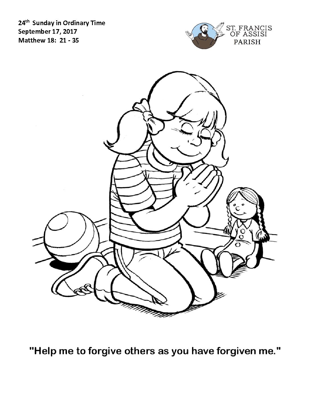 Раскраски для детей о прощении